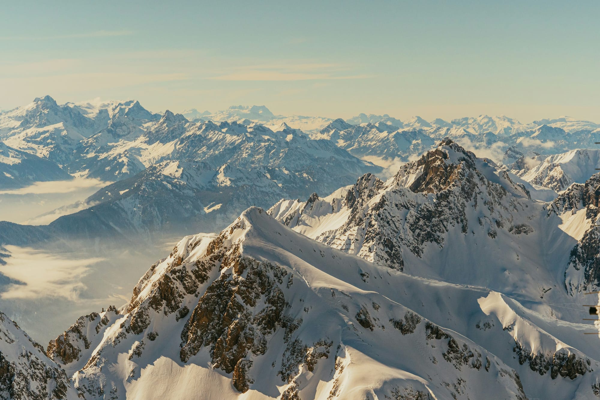 Snowy mountain range in Austria.